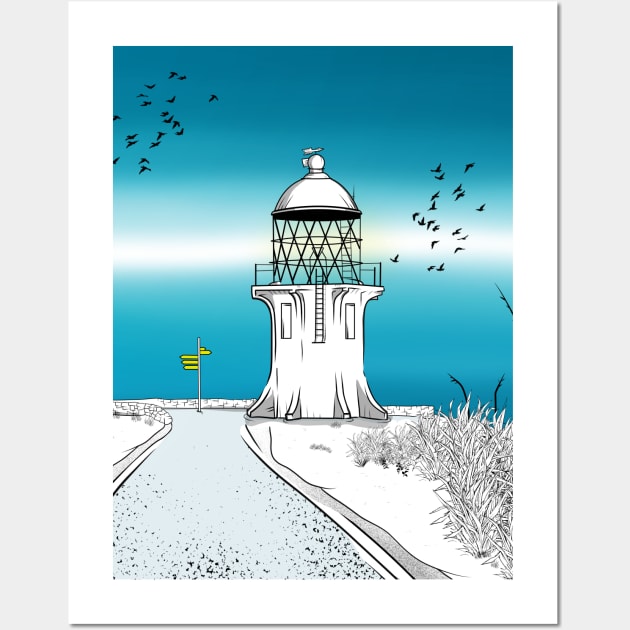 Cape Reinga Lighthouse Wall Art by mailboxdisco